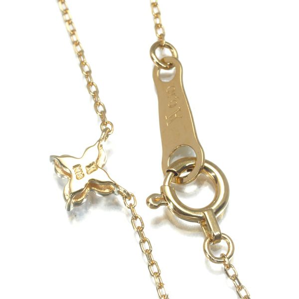 ヴァンドーム ネックレス ダイヤ 0.10ct カローラ   フラワー K18YG 
