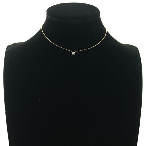 ヴァンドーム ネックレス ダイヤ 0.10ct カローラ   フラワー K18YG 