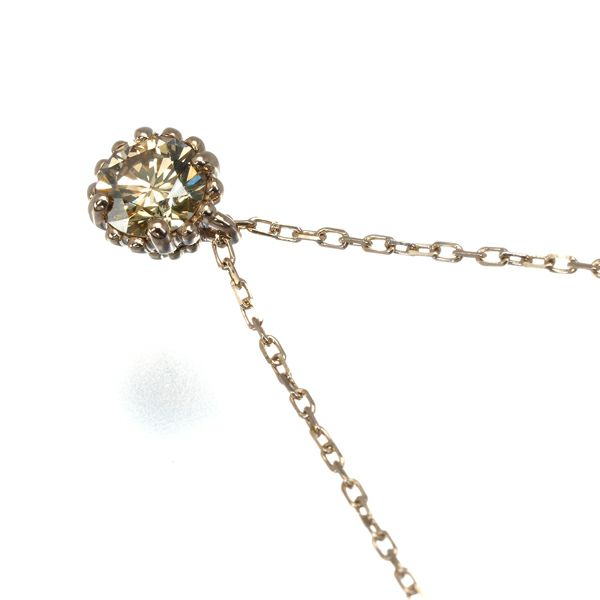 カシケイ ネックレス ブラウンダイヤ 0.20ct ミル  K18BG 
