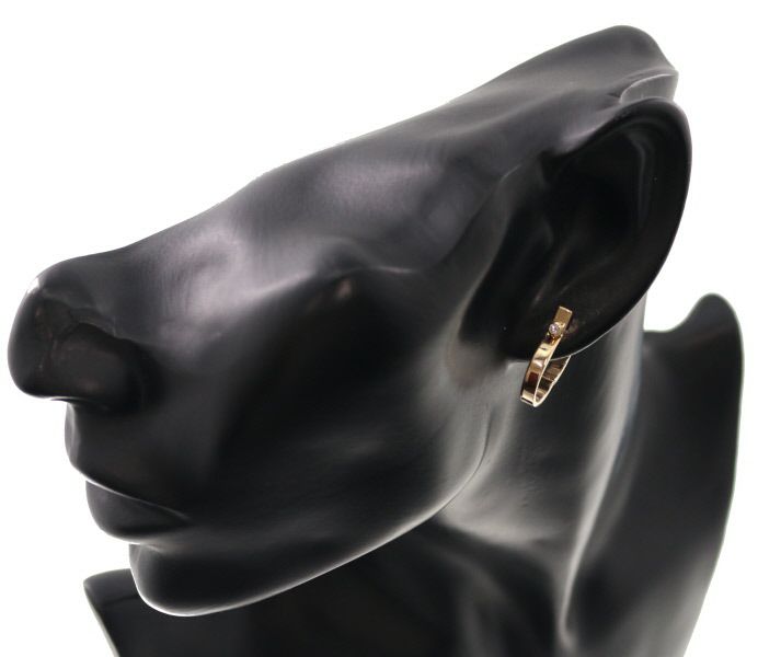 ヒロタカ ピアス ダイヤ 0.03ct インダストリア フープ 片耳 K10YG/K18YG 