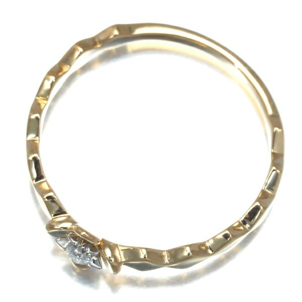 スタージュエリー リング ダイヤ 0.03ct  スター 11号 K18YG/Pt950 