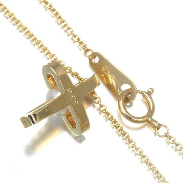 ミキモト ネックレス ベビーパール アコヤ真珠 4.8mm ダイヤ  クロス K18YG 