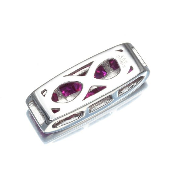 ルビー 0.93ct  ミステリーセッティング ペンダントトップ K18WG 
