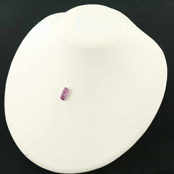 ルビー 0.93ct  ミステリーセッティング ペンダントトップ K18WG 