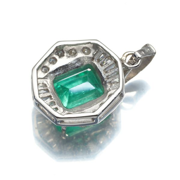 エメラルド 1.91ct ダイヤ 0.30ct クラシック  ペンダントトップ Pt900 