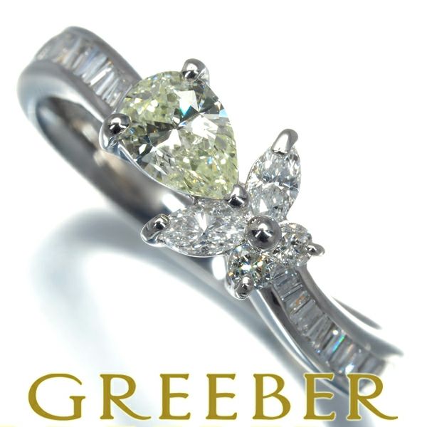 ダイヤ 0.40ct/0.36ct マーキス 4種カット  リング Pt900 