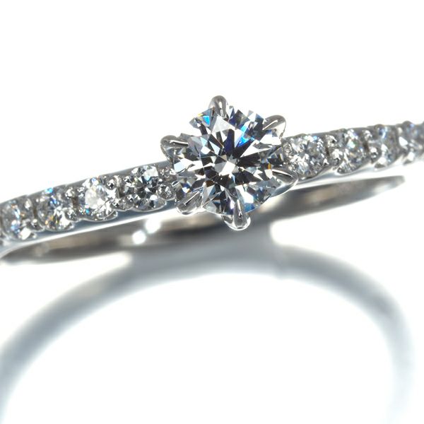 ラザール リング ダイヤ 0.23ct F VS2/0.13ct  8号 Pt950 鑑定書