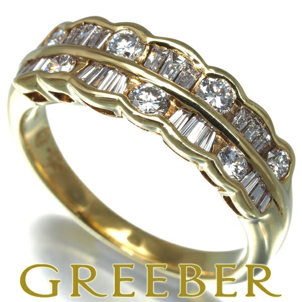 ベルエクラ リング ダイヤ 0.31ct/0.30ct  9.5号 K18YG 