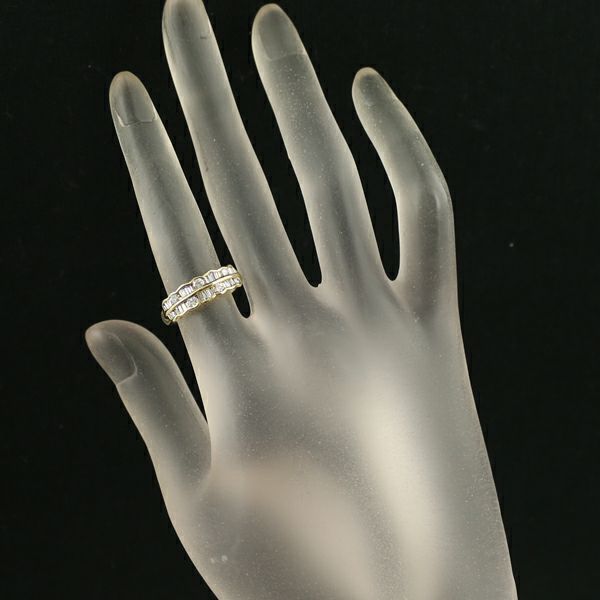 ベルエクラ リング ダイヤ 0.31ct/0.30ct  9.5号 K18YG 