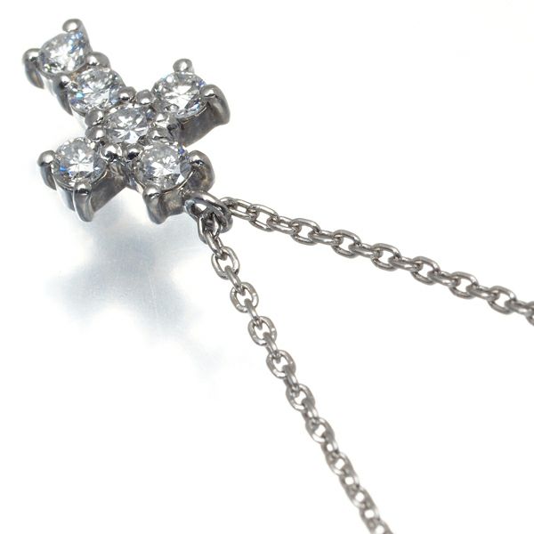ヴァンドーム ネックレス ダイヤ 0.18ct  クロス Pt900/Pt850 