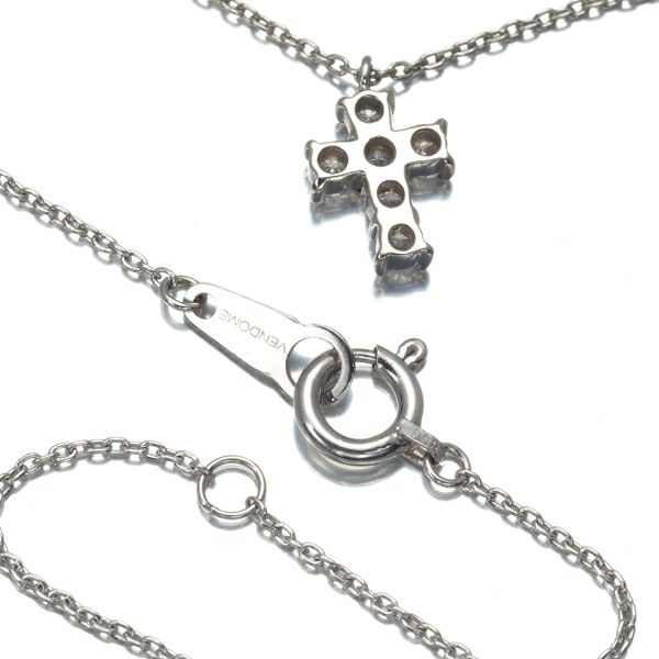 ヴァンドーム ネックレス ダイヤ 0.18ct  クロス Pt900/Pt850 