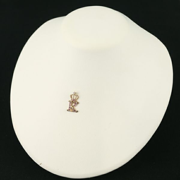 笠原真寿美 ペンダントトップ ピンクサファイア 0.08ct ダイヤ 0.02ct アルファベット K K18