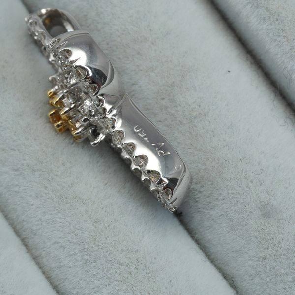 ポンテヴェキオ ペンダントトップ ダイヤ 0.69ct イエローサファイア 0.16ct クロス K18WG/YG