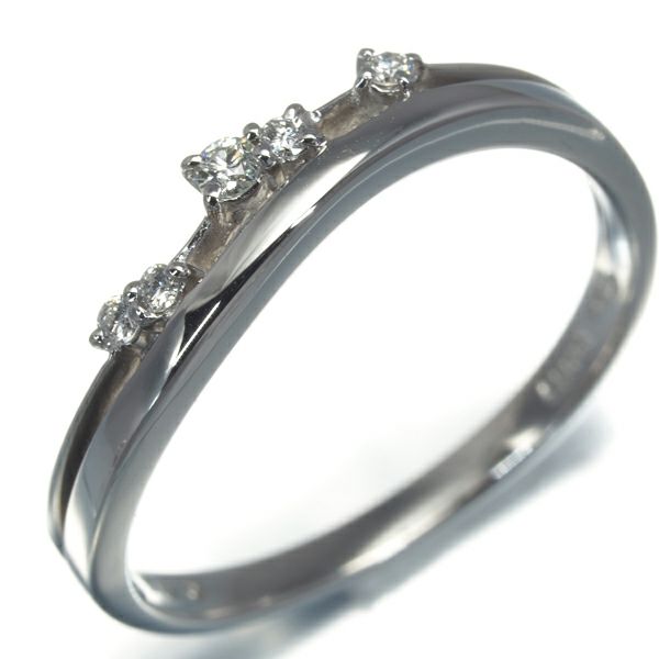 スタージュエリー リング ダイヤ 0.06ct  ウェーブ 12号 Pt950 