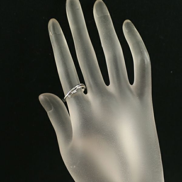 スタージュエリー リング ダイヤ 0.06ct  ウェーブ 12号 Pt950 