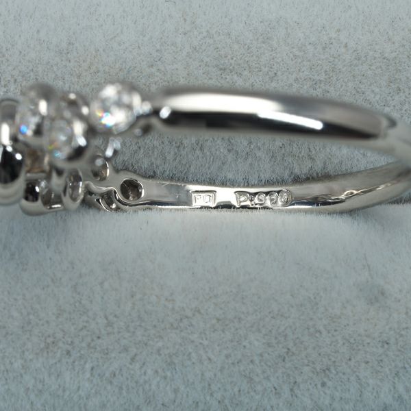 カシケイ リング ダイヤ 0.30ct/0.20ct ベゼル 12.5号 Pt900 