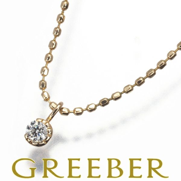 アガット ネックレス ダイヤ 0.04ct 一粒  K10YG 