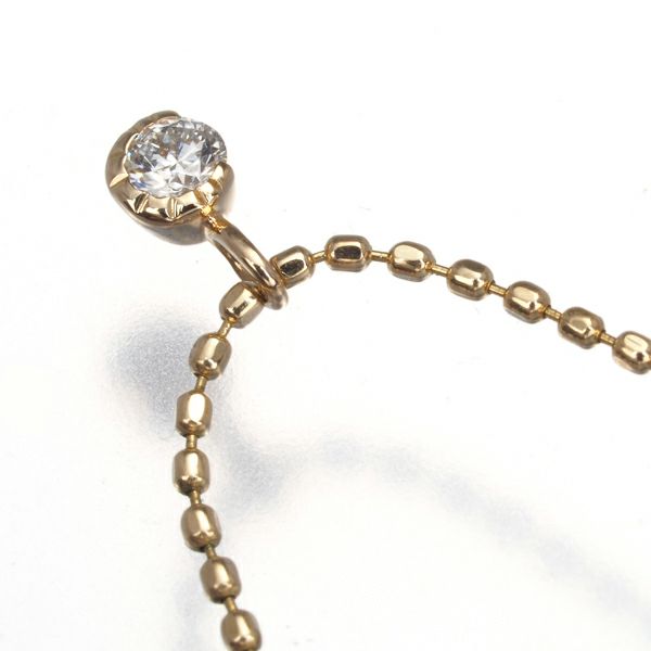アガット ネックレス ダイヤ 0.04ct 一粒  K10YG 
