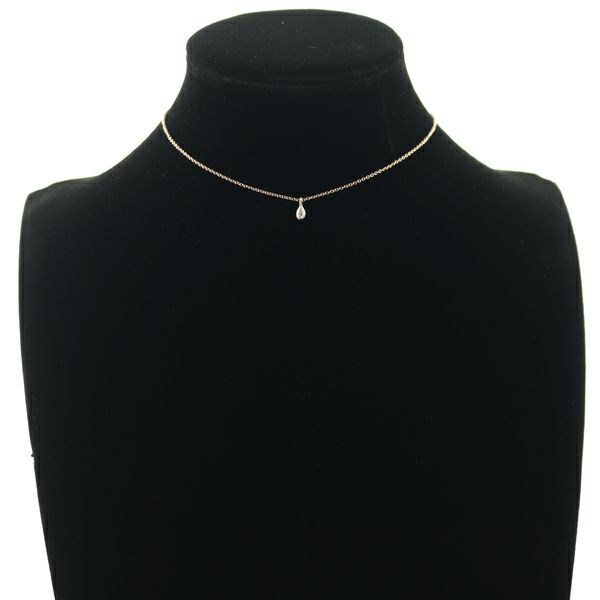 ティファニー ネックレス ダイヤ 0.07ct程 バイザヤード ペアシェイプ K18PG 