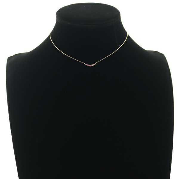 ポンテヴェキオ ネックレス ダイヤ 0.10ct ピンクサファイア 0.10ct  リバーシブル  K18YG 
