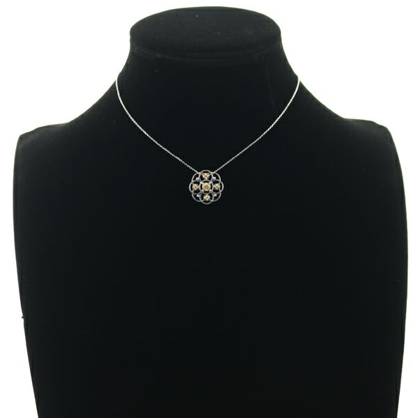 タサキ ネックレス イエローダイヤ 0.15ct/0.13ct  フラワー K18YG/WG 