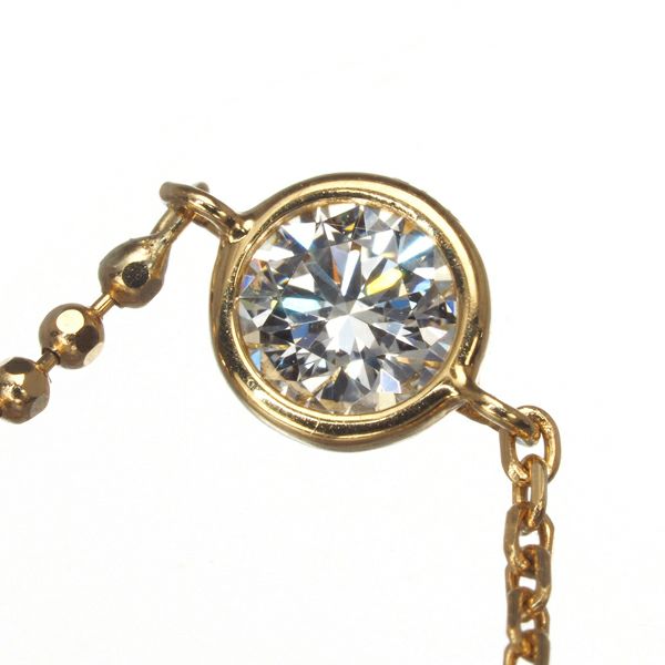 タサキ ネックレス ダイヤ 0.13ct 一粒 ロング  K18YG 