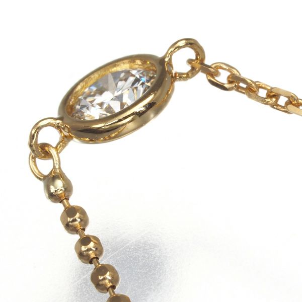 タサキ ネックレス ダイヤ 0.13ct 一粒 ロング  K18YG 