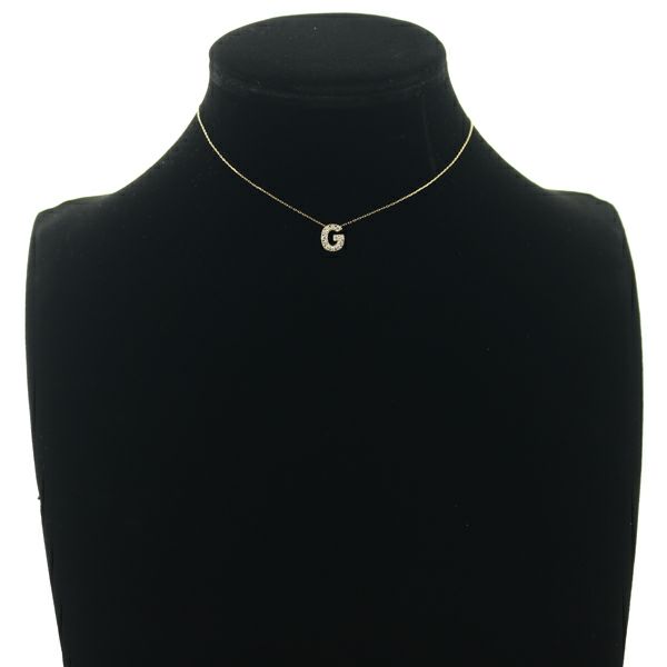 アーカー ネックレス ダイヤ 0.19ct  イニシャル G K18YG 