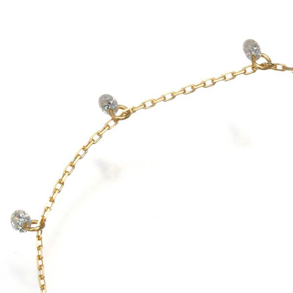 アーカー ネックレス ダイヤ ビンドゥ 3Pieces ステーション K18YG 