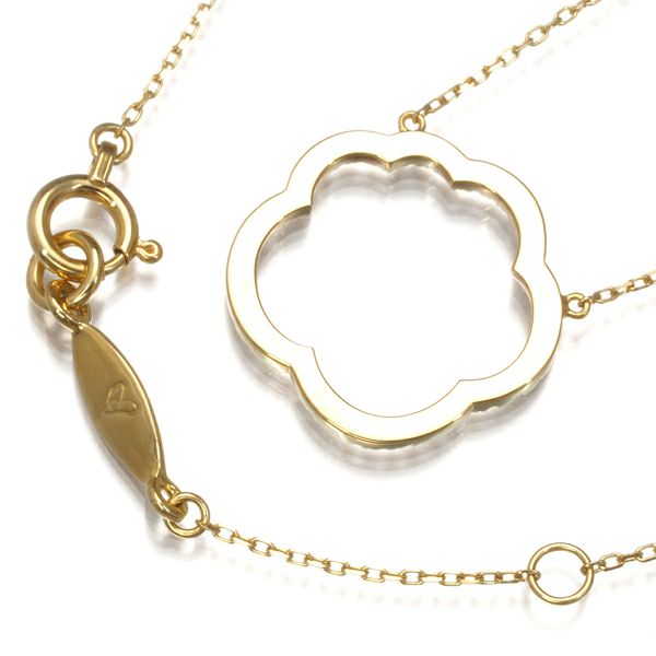 アーカー ネックレス ダイヤ 0.16ct ベルベットフラワー  K18YG 