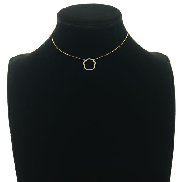 アーカー ネックレス ダイヤ 0.16ct ベルベットフラワー  K18YG 