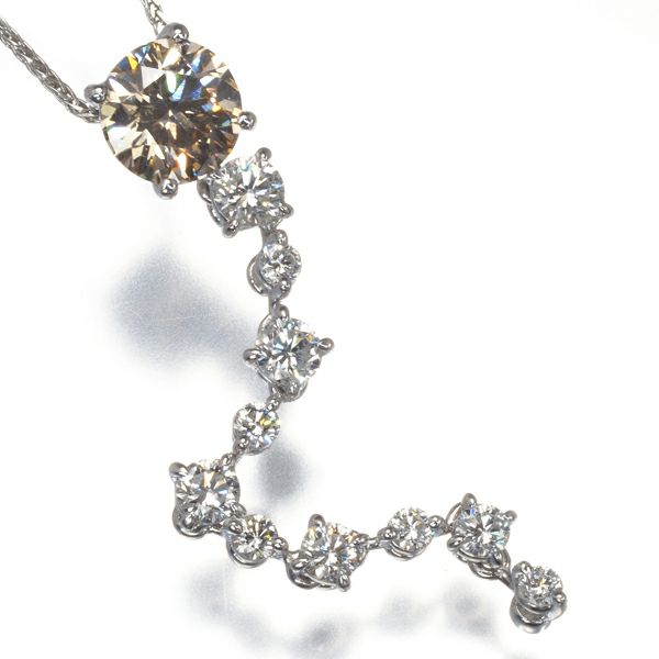 カシケイ ネックレス ダイヤ 1.248ct/0.70ct   Pt900/Pt850 