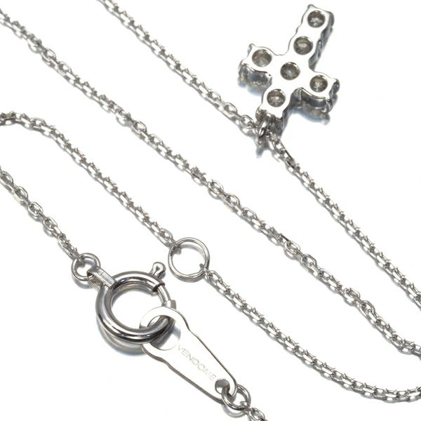 ヴァンドーム ネックレス ダイヤ 0.30ct  クロス Pt900/Pt850 