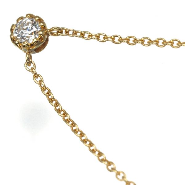 スタージュエリー ネックレス ダイヤ 0.07ct  一粒 K18YG 