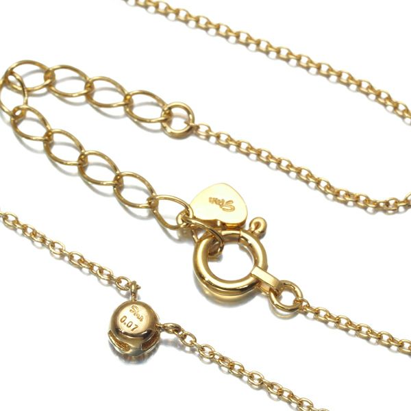 スタージュエリー ネックレス ダイヤ 0.07ct  一粒 K18YG 