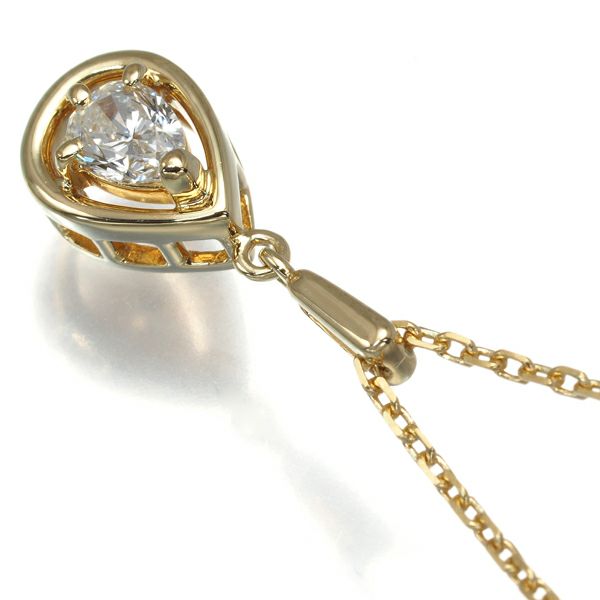 ミキモト ネックレス ダイヤ 0.26ct  一粒 ペアシェイプカット K18YG 