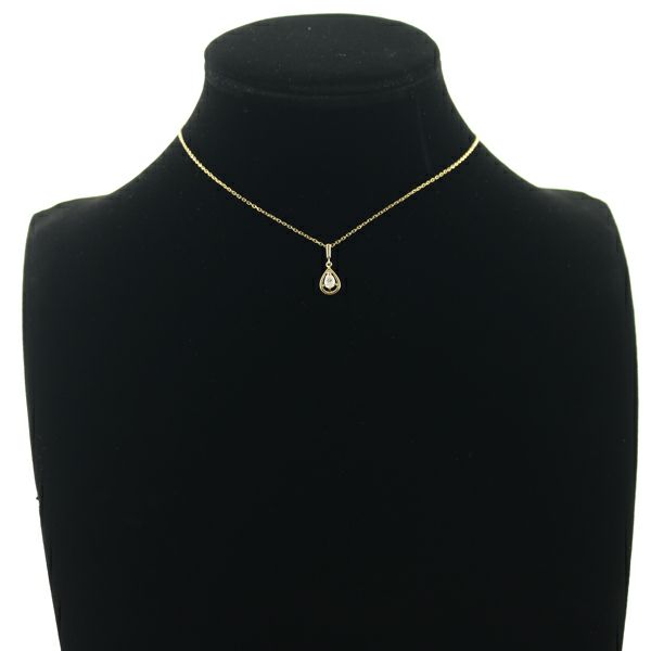 ミキモト ネックレス ダイヤ 0.26ct  一粒 ペアシェイプカット K18YG 