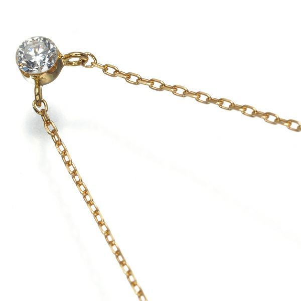 アーカー ネックレス ダイヤ 0.05ct  一粒 K18YG 