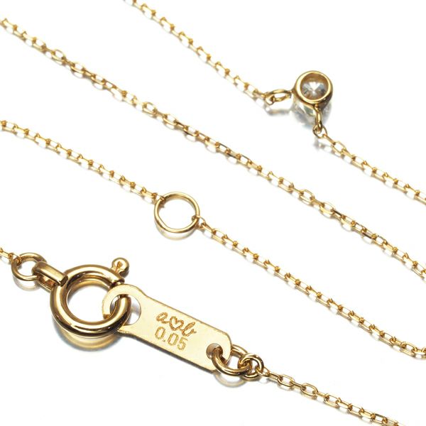 アーカー ネックレス ダイヤ 0.05ct  一粒 K18YG 