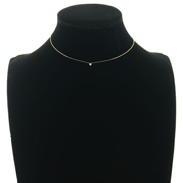 アーカー ネックレス ダイヤ 0.05ct  一粒 K18YG 