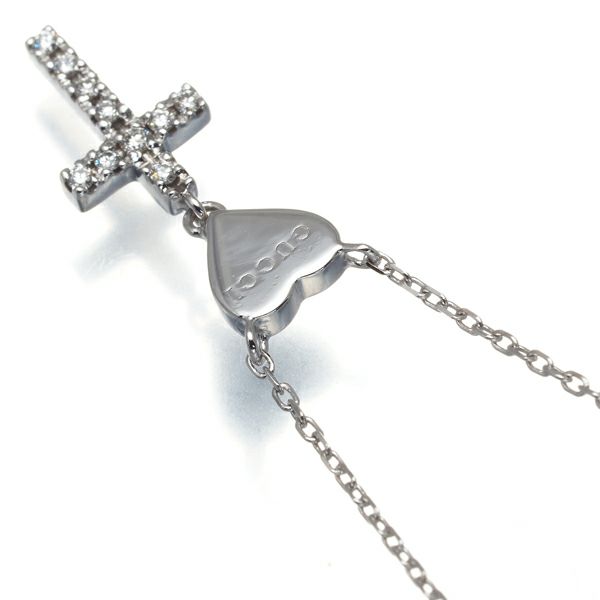 グッチ ネックレス ダイヤ  クロス ハート K18WG 