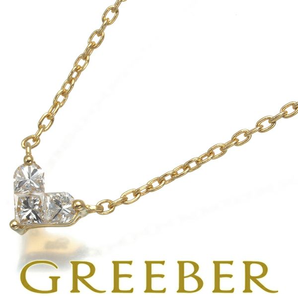 スタージュエリー ネックレス ダイヤ 0.15ct ミステリアスハート  K18YG 
