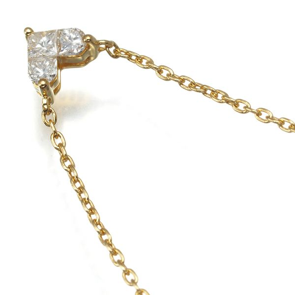 スタージュエリー ネックレス ダイヤ 0.15ct ミステリアスハート  K18YG 