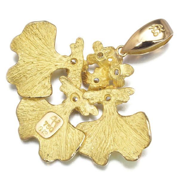 池田啓子 ペンダントトップ ダイヤ 0.12ct オンシジューム フラワー K18YG 
