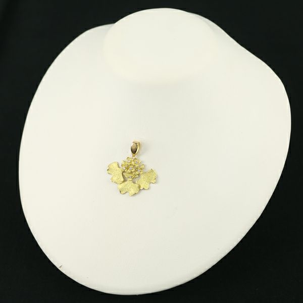 池田啓子 ペンダントトップ ダイヤ 0.12ct オンシジューム フラワー K18YG 