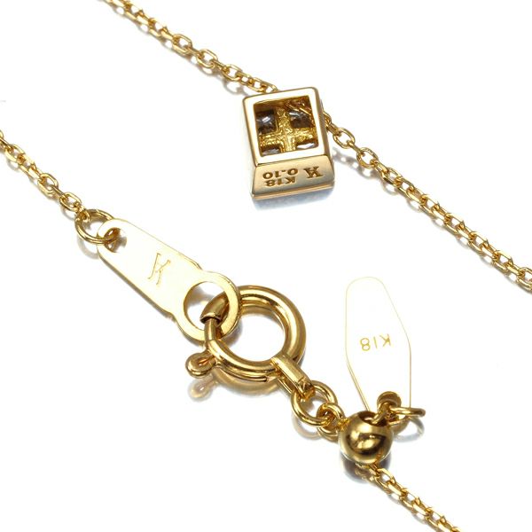 ヴァンドーム ネックレス ダイヤ 0.10ct  プリンセス スクエア K18YG