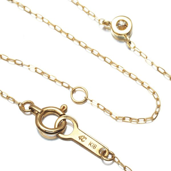 4℃ ネックレス ダイヤ  一粒 K18YG 
