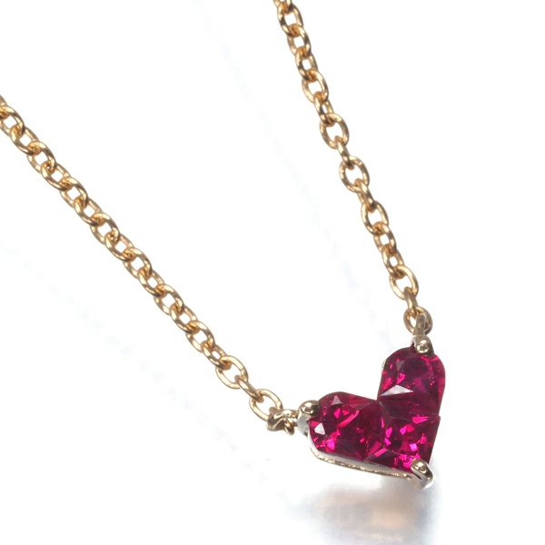 スタージュエリー ネックレス ルビー 0.18ct ミステリアスハート 2WAY K18WG/PG 