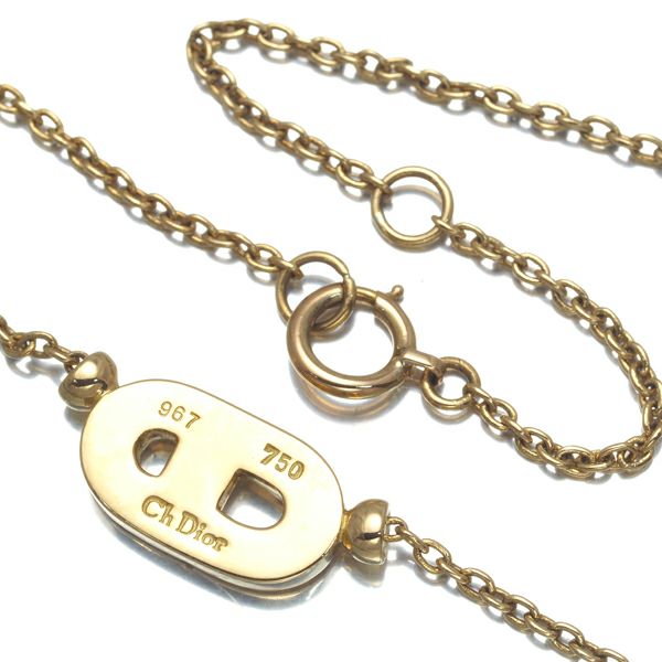 ディオール ネックレス ダイヤ ロゴ K18YG 