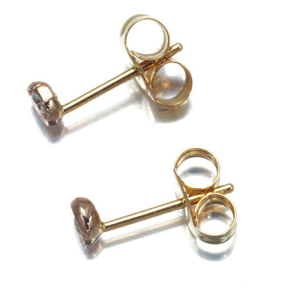 スタージュエリー ピアス ダイヤ 0.04ct/0.04ct ムーンセッティング  K18PG/YG 